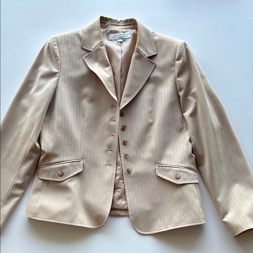 Ann Taylor Tan Blazer Structured Suit Jacket